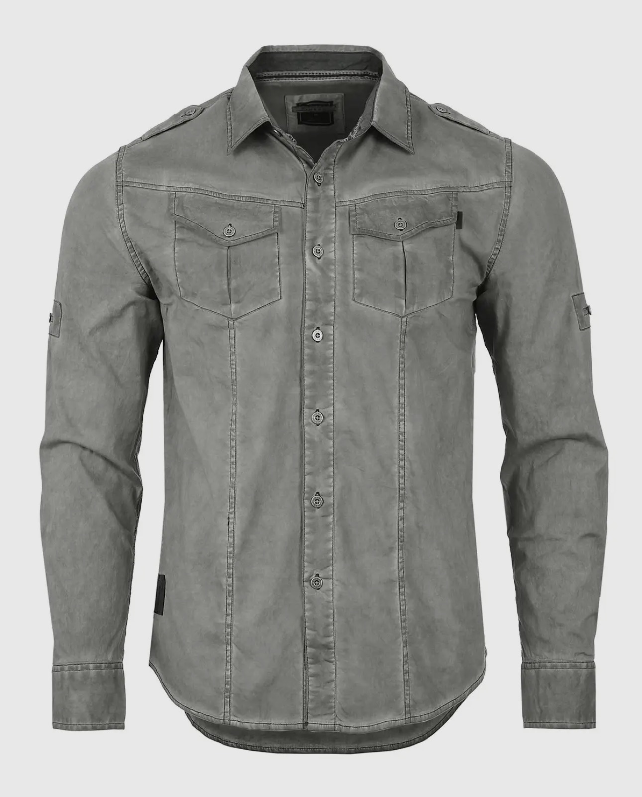 Vintage wash rugged button shirt